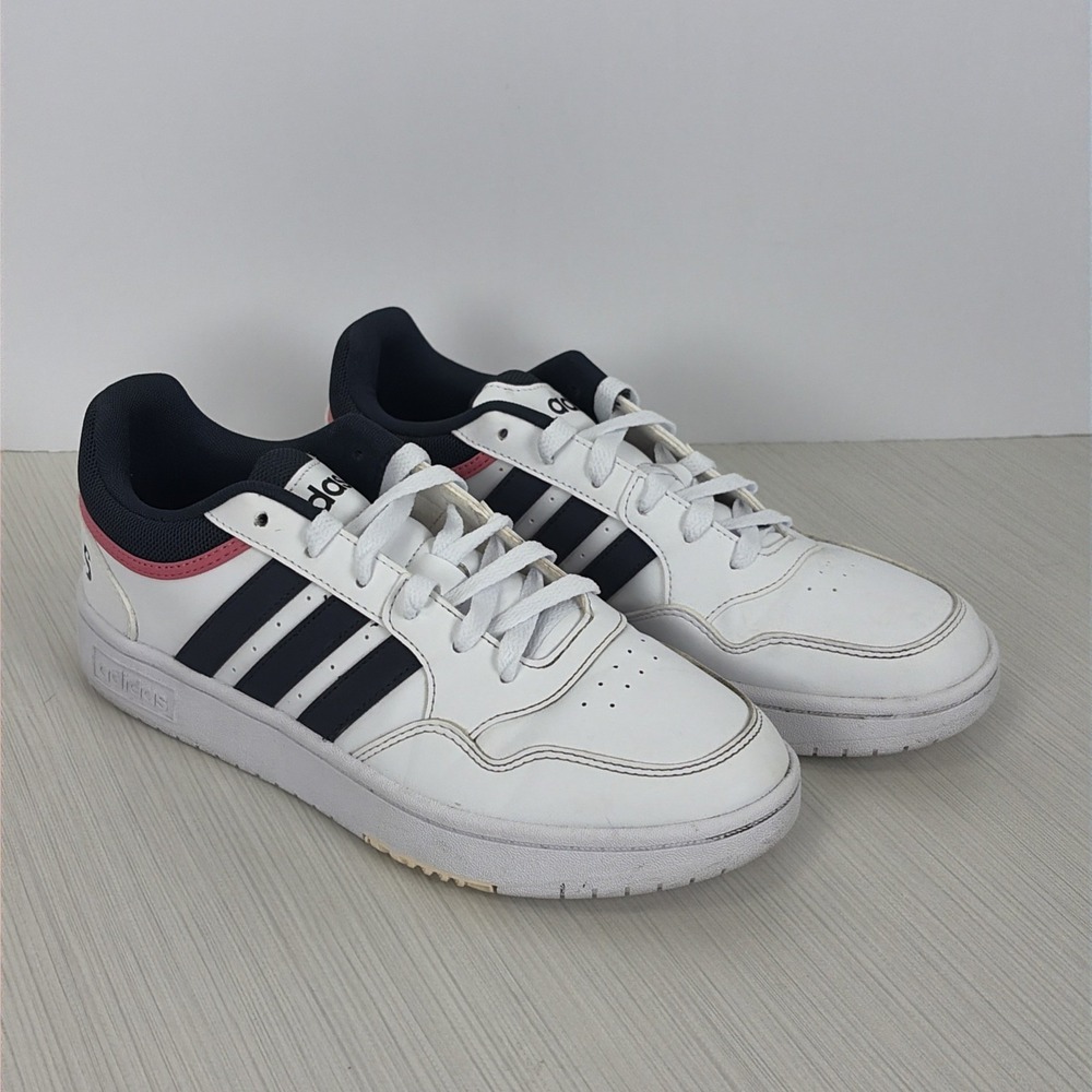 Adidas Women's Hoops 3.0 Basketball Shoe - White/Legend Ink/Rose Size 9